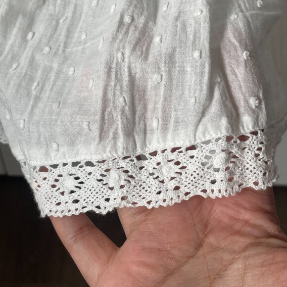 Simplee Tiered Cotton White Mini Skirt - Picture 4 of 6